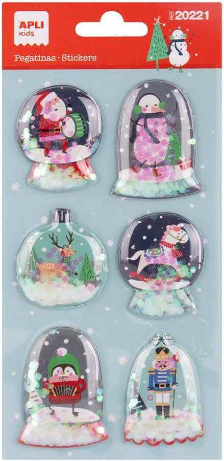 Stickers 3D Apli Navidad Bola Con Nieve