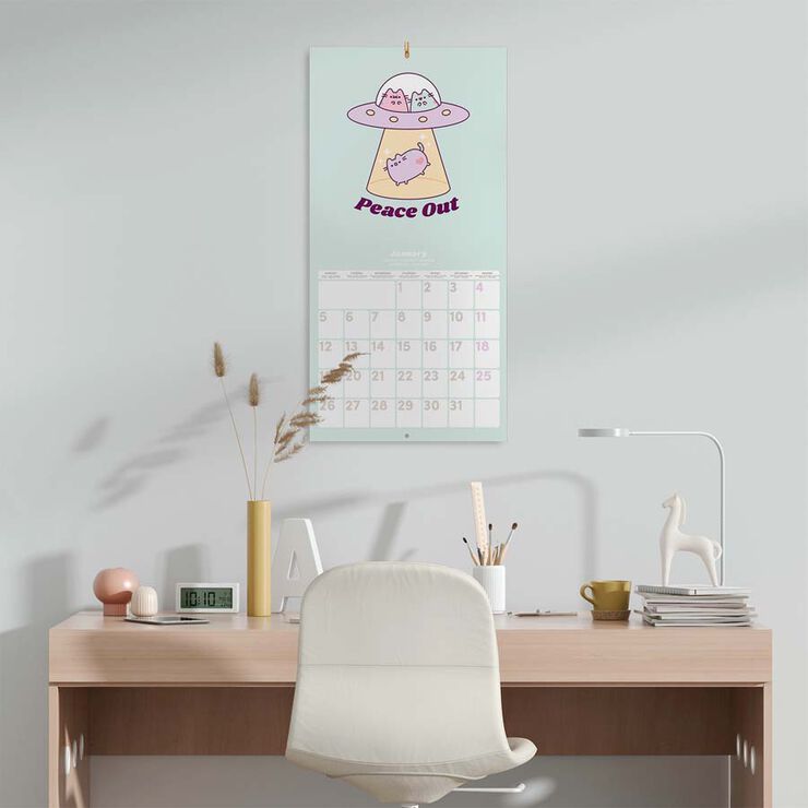 Calendario pared 2026 30x30cm Pusheen