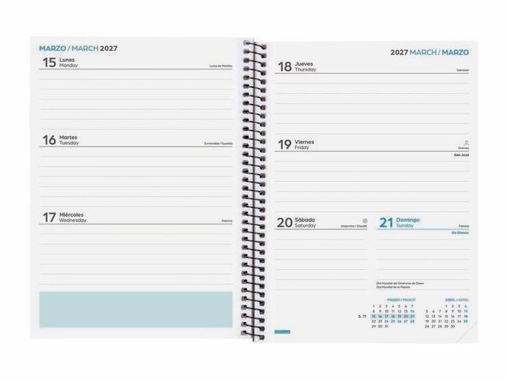 Agenda Escolar Finocam Secundaria 1/4 Sem/Vista Castellano 2026-27 Negro