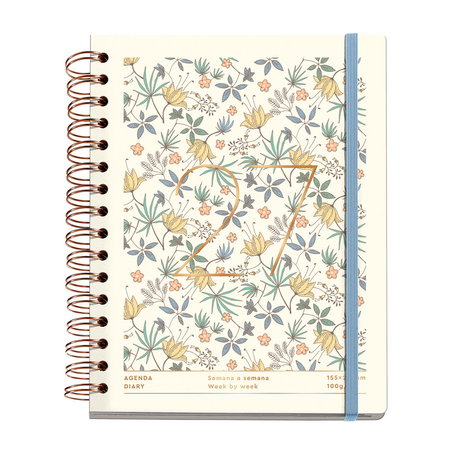 Agenda Miquelrius Plus Wire-O Setmana Vista Multiling&uuml;e 2027 Liberty Cream