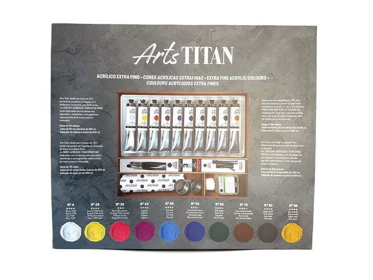 Set Pintura Acrílica Titan 60ml caixa fusta