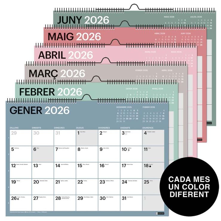 Calendari Miquelrius paret A3 2026 català Chromat