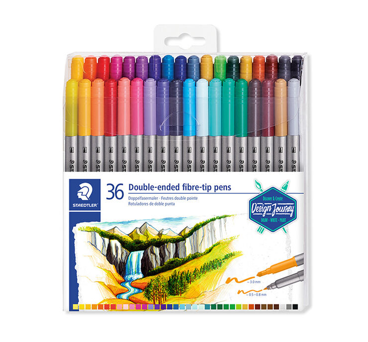 Retoladors Staedtler doble punta 36 colors