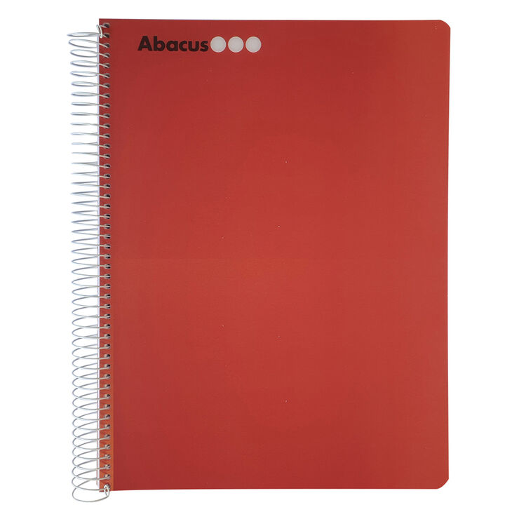 Notebook Abacus A4 Tapa de Polipropileno 120 Hojas Cuadriculado 5 &times; 5 Rojo