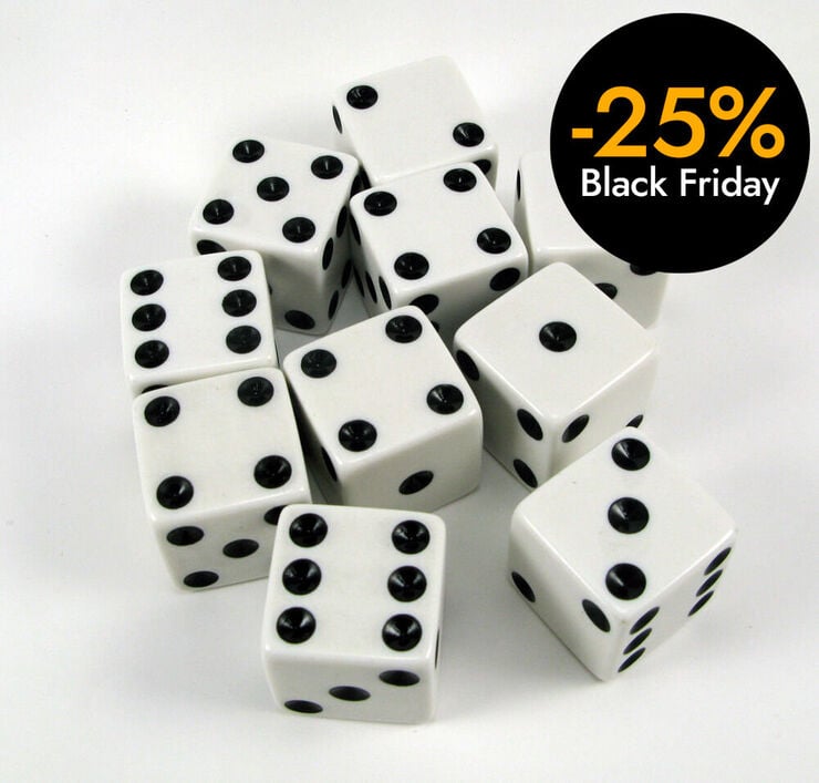 Dau 6 cares blanc 10 unitats