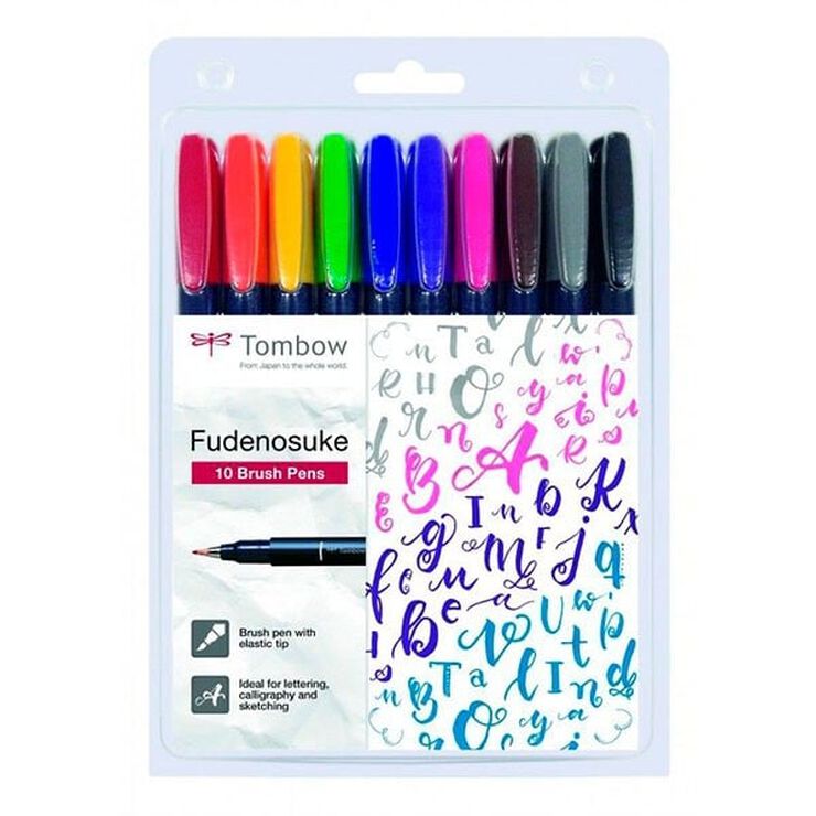 Rotuladores Tombow Fudenosuke WS-BH 10 colores