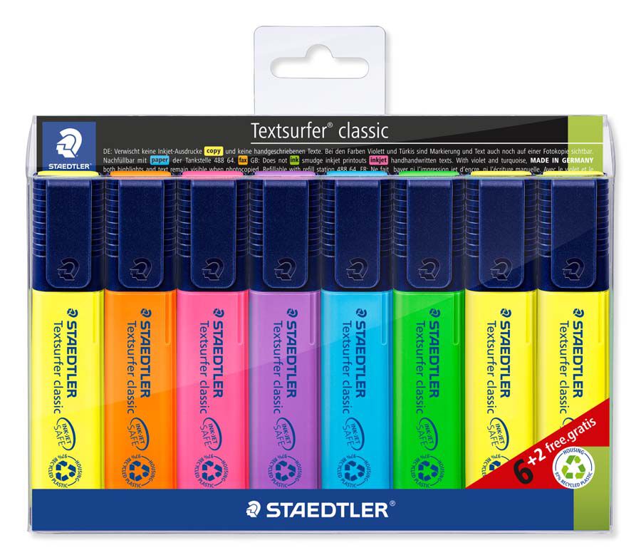 Marcadors fluorescents Staedtler Textsurfer 6+2 colors