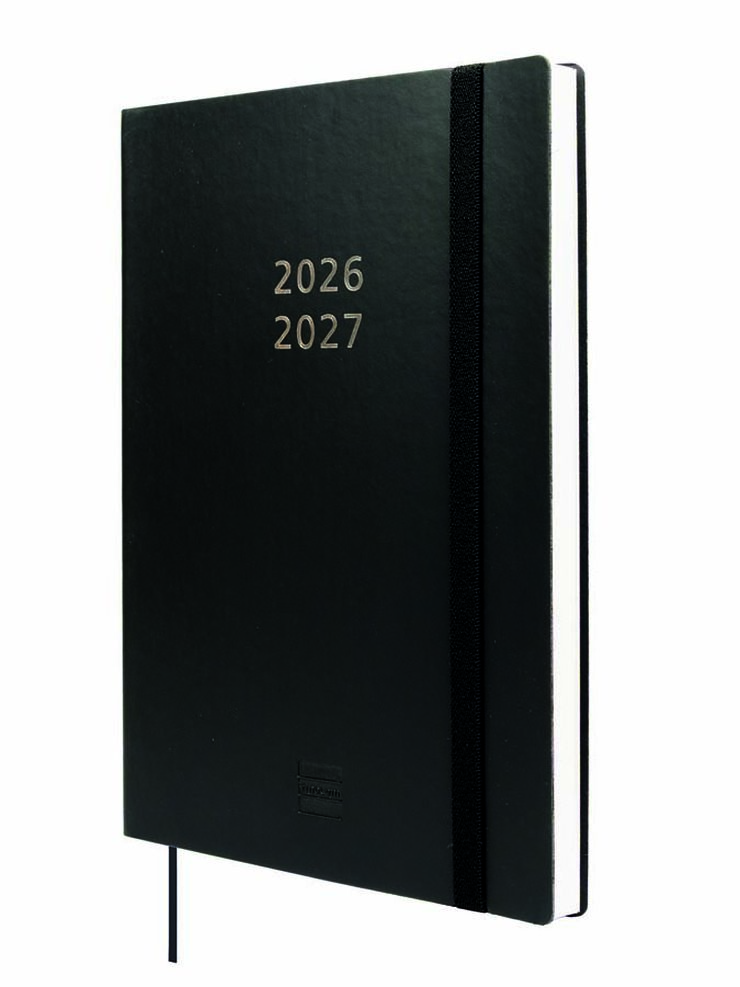 Agenda Finocam 18M Mara Y10 Sem/Vista Vertical Multiling&uuml;e 2026-27 Negro