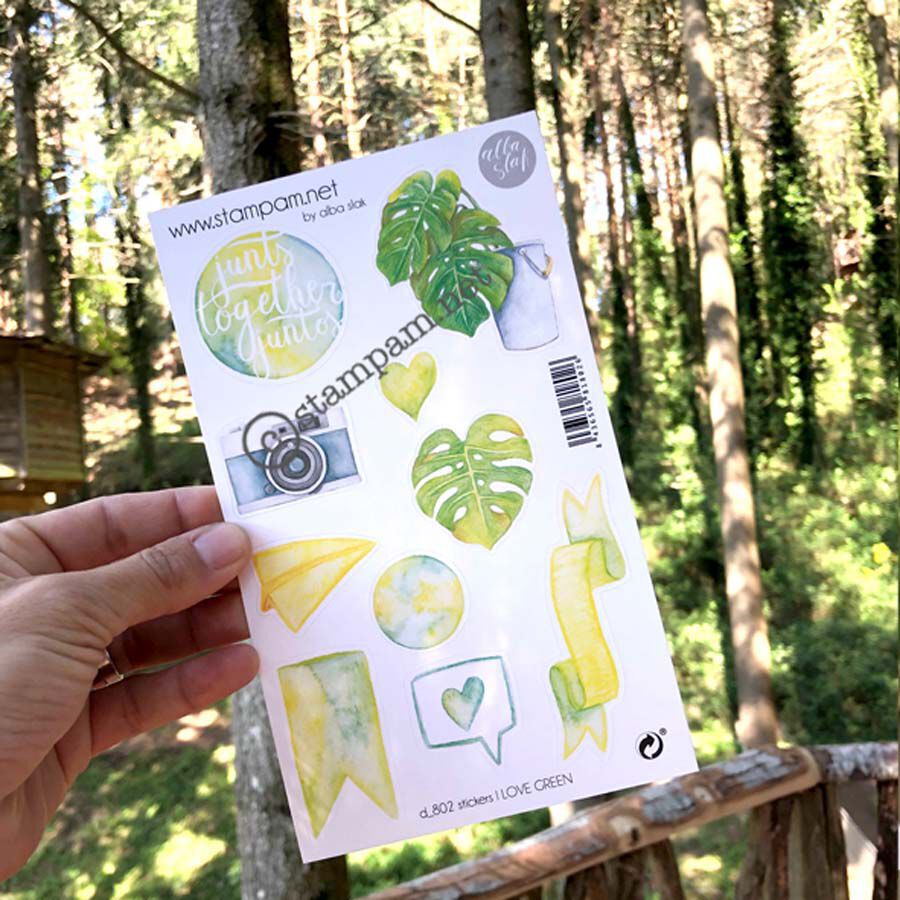Stickers Stampam I Love Green