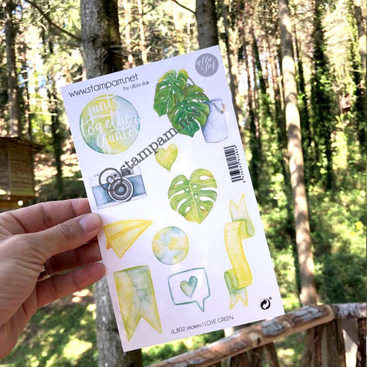 Stickers Stampam I Love Green
