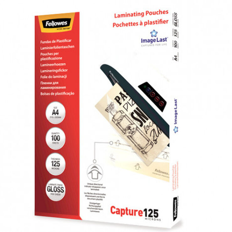 Funda de plastificar Fellowes A4 125 micres 100u