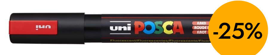 Rotulador Posca PC-5M 1,8-2,5mm rojo fluorescente