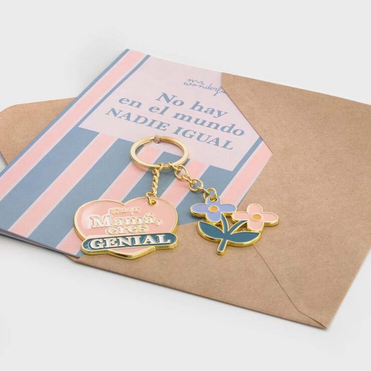 Postal con llavero Mr.Wonderful No hay en el mundo nadie igual