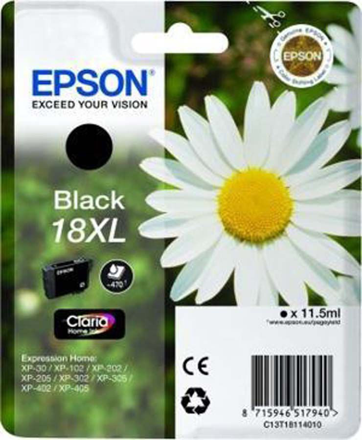 Cartucho original Epson T18XL negro - Ref. C13T18114012