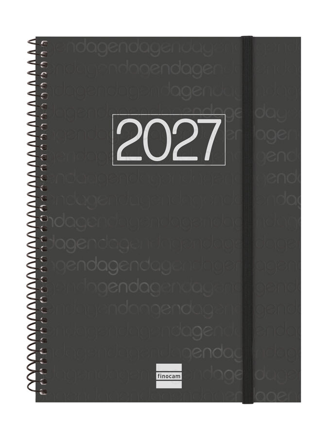 Agenda Finocam Year Semana Vista Vertical 2027 Catal&aacute;n Negro