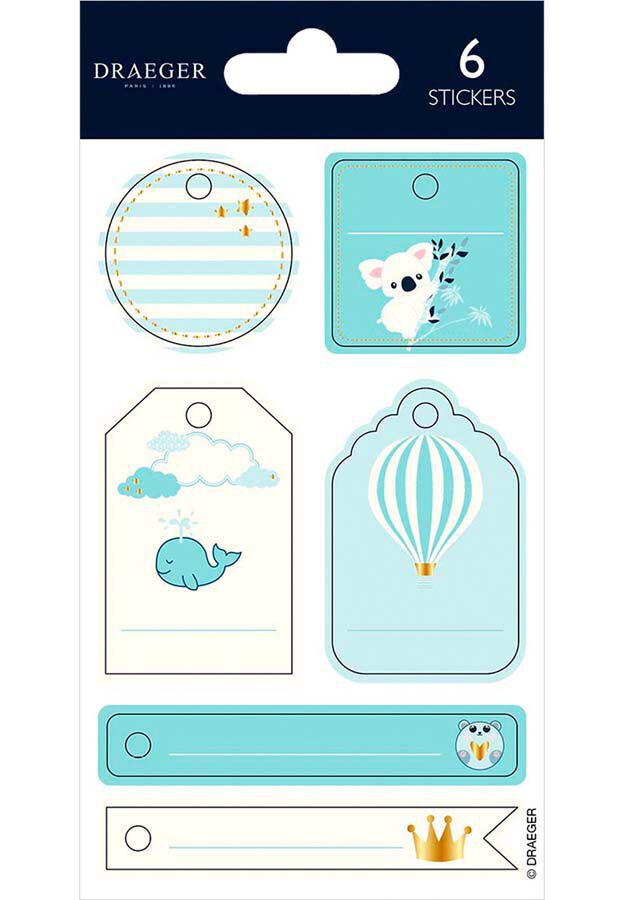 Stickers Draeger Infantil azul 6u