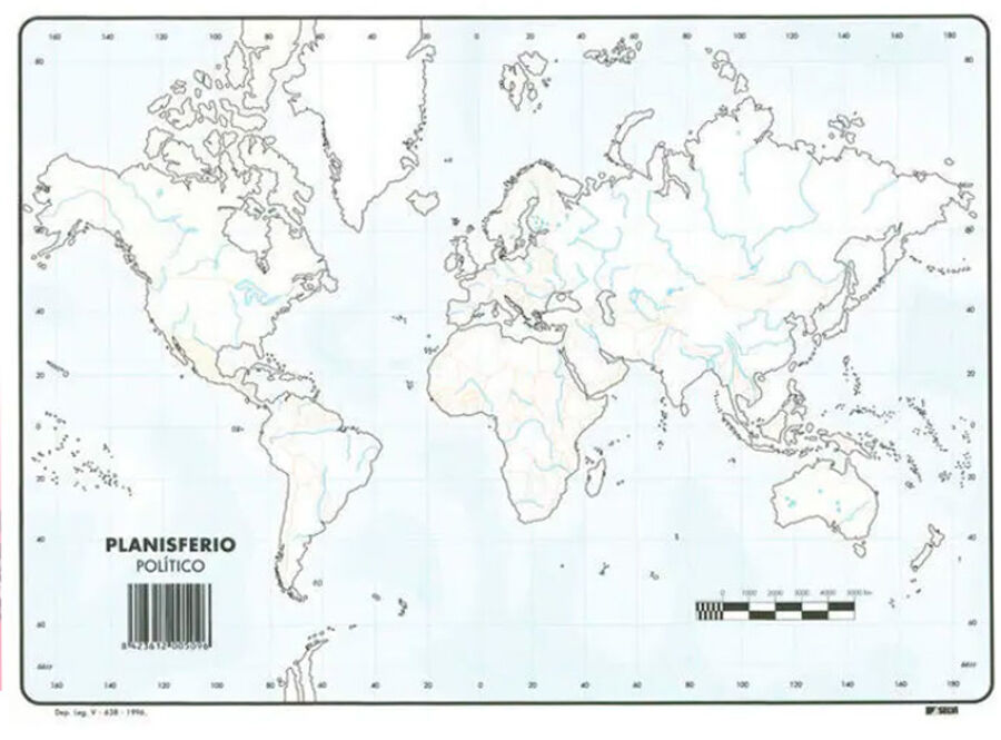 Mapa mundo planisferio pol&iacute;tico
