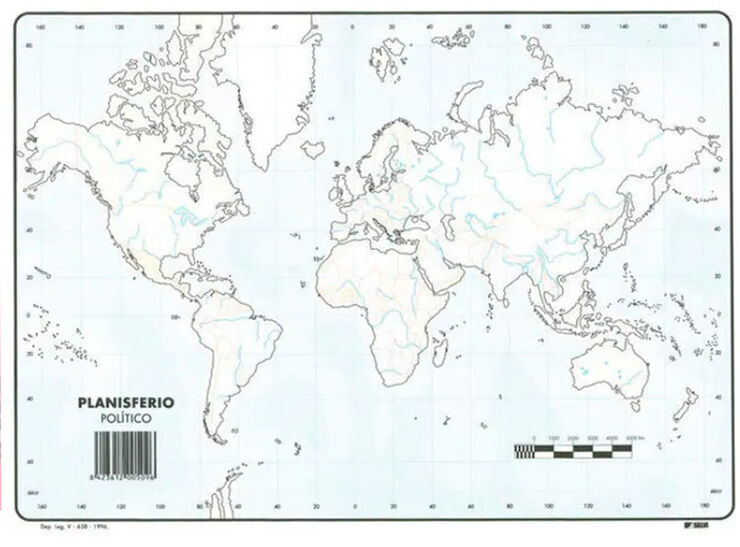 Mapa mundo planisferio pol&iacute;tico