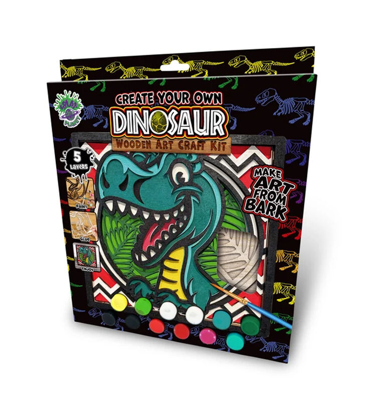 Art en fusta dinosaure
