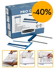 Encuadernador Fastenero pl&aacute;stico 80mm blanco 100u