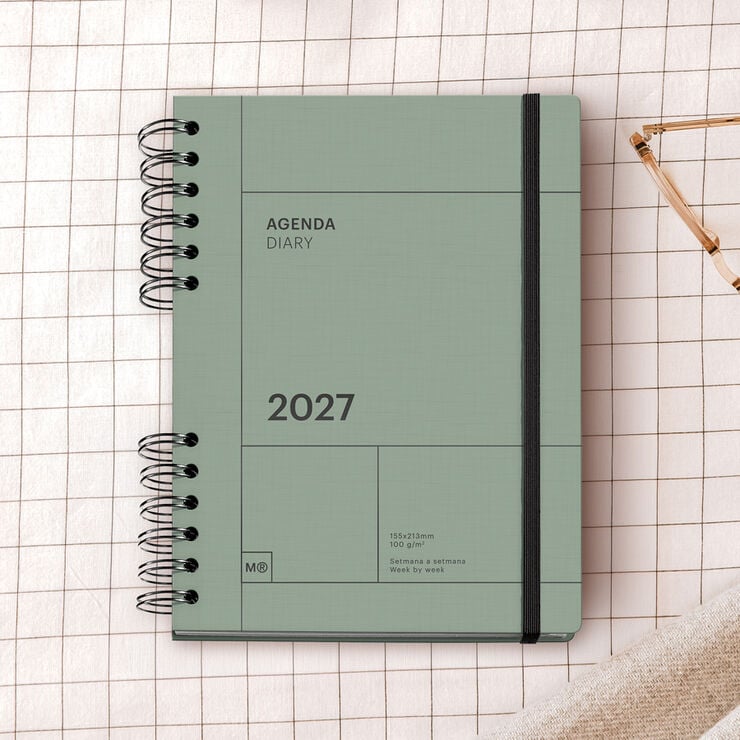 Agenda Miquelrius Plus Wire-O Semana Vista Catal&aacute;n 2027 Verde