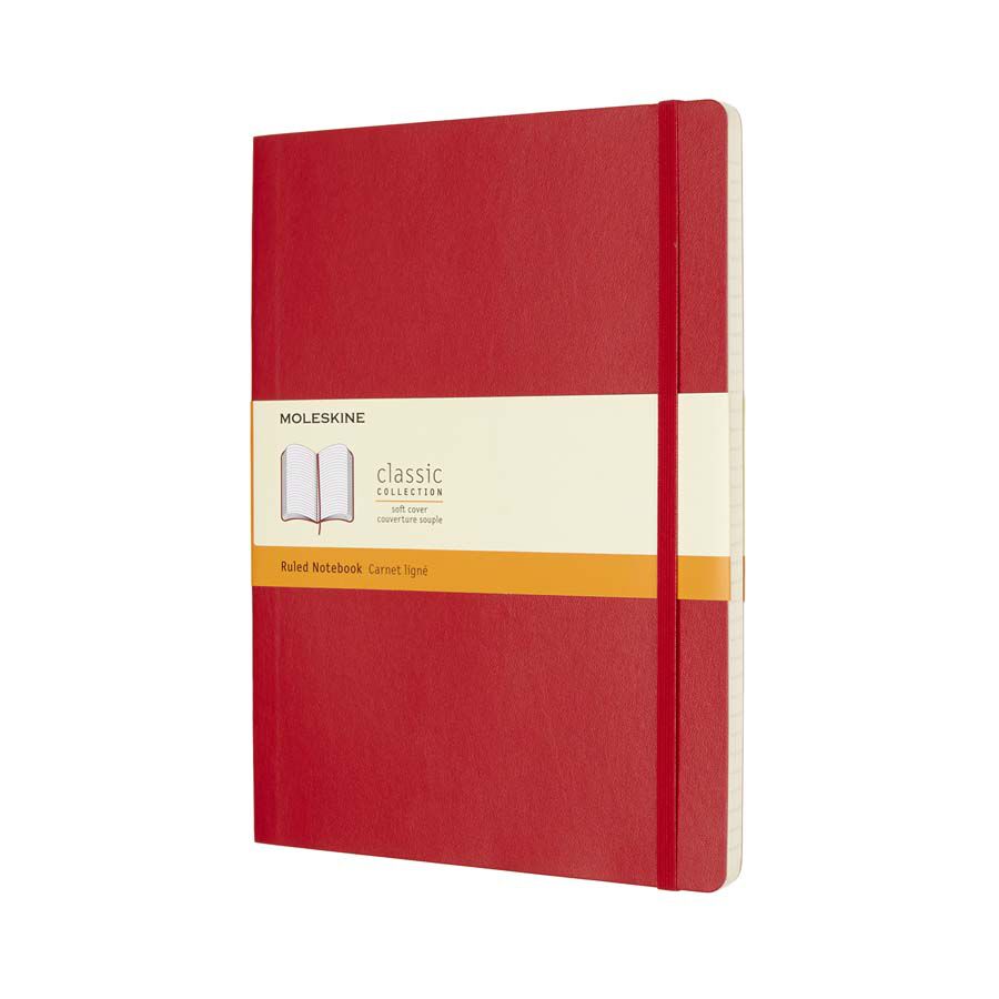 Libreta Moleskine Soft XL raya rojo