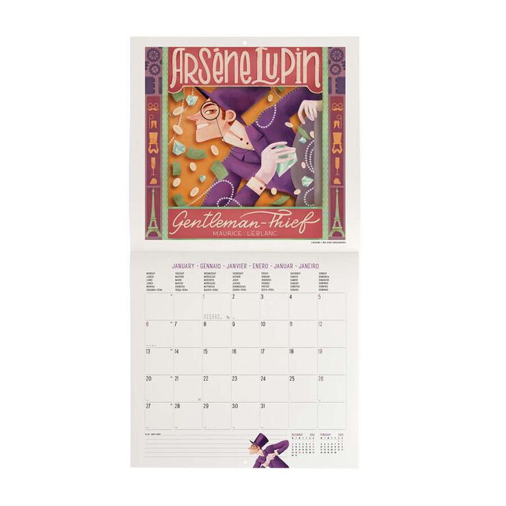 Calendario Pared Legami m/vista 2025 Book Lovers