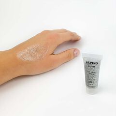 Maquillaje Gel Brillante metálico Glitter Alpino plata