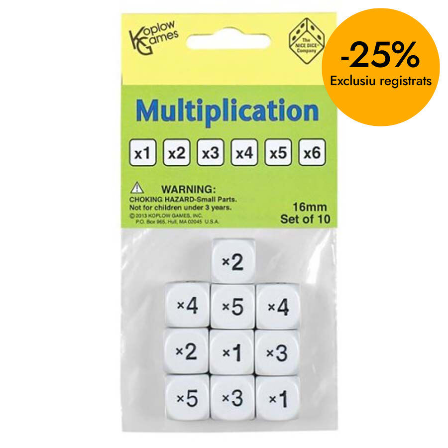 Dado 6 caras multiplicaci&oacute;n 10 unidades