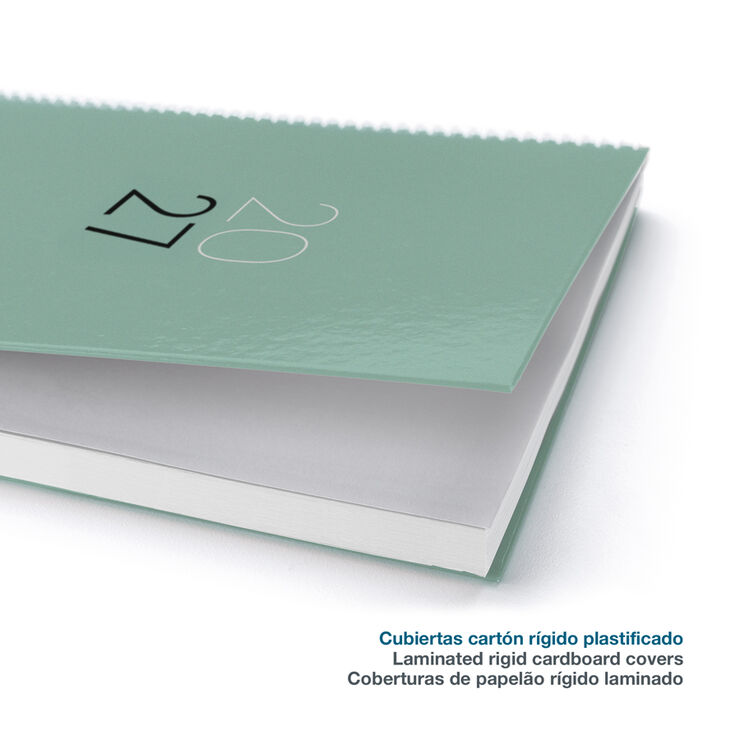 Agenda Miquelrius Espiral Plus Dia P&agrave;gina Multiling&uuml;e 2027 Calm Aqua