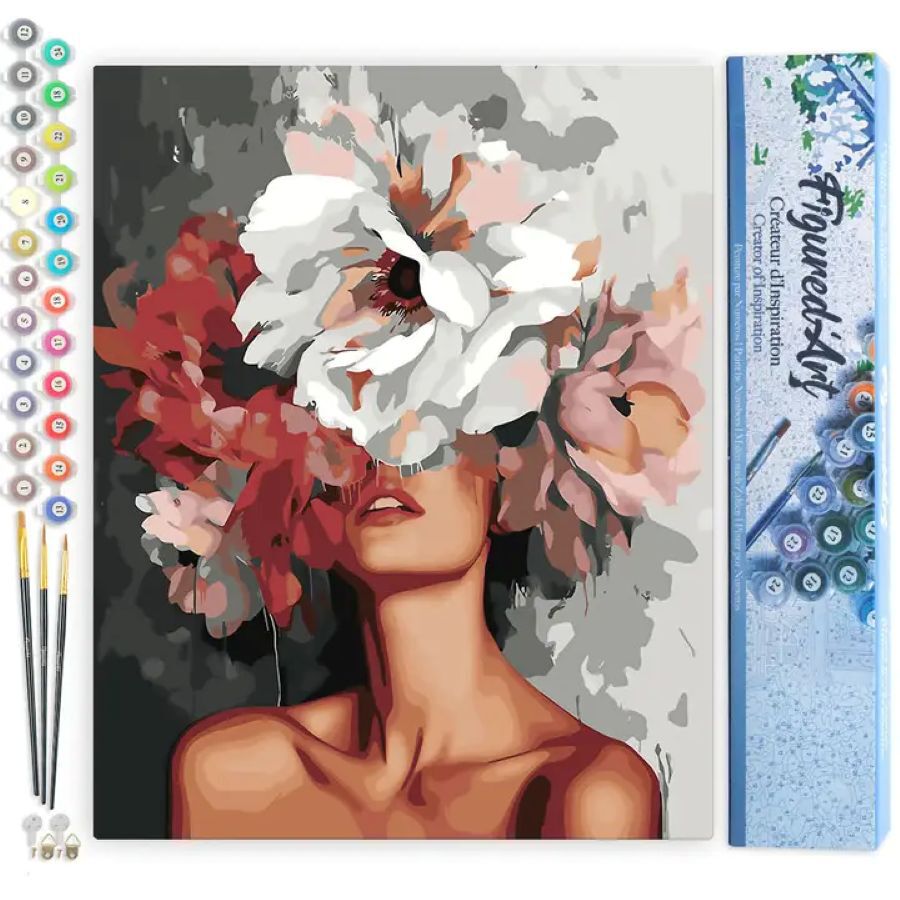 Kit Pintar por N&uacute;meros Figured'Art Sin Bastidor Flores