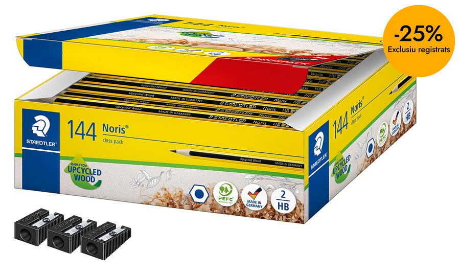 L&aacute;pices grafito Staedtler Noris 120 pack escolar 144u