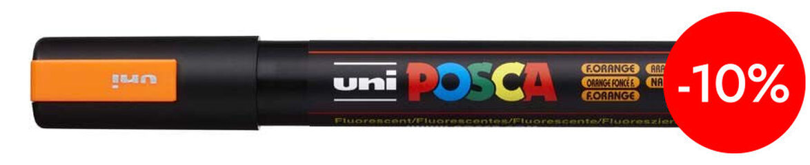 Rotulador Posca PC-5M 1,8-2,5mm naranja fluorescente