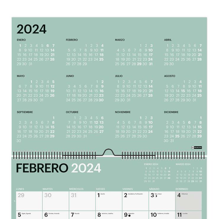 Calendario pared MiquelRius A4 2024 cast Chromat