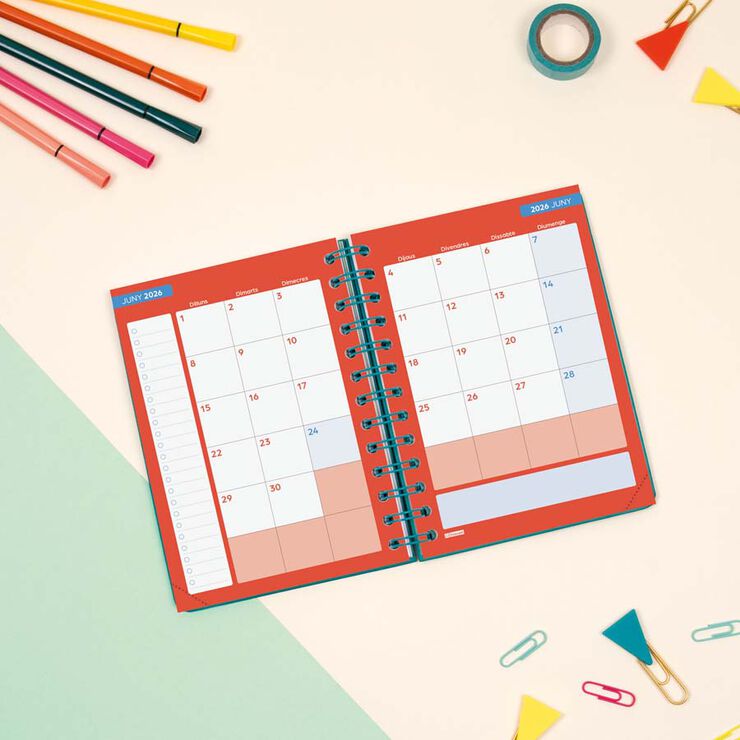 Agenda Finocam escolar Cosmo 1/8  día/pág cat 2025-26 stars
