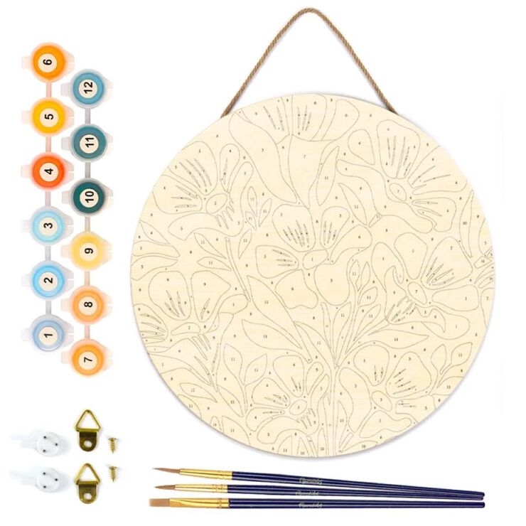 Kit Pintar por N&uacute;meros Figured'Art Redondo Floral