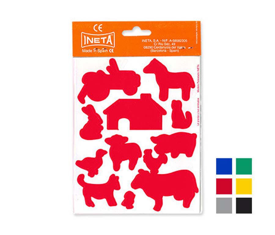 Gomets tem&aacute;ticos Ineta Granja 6 colores