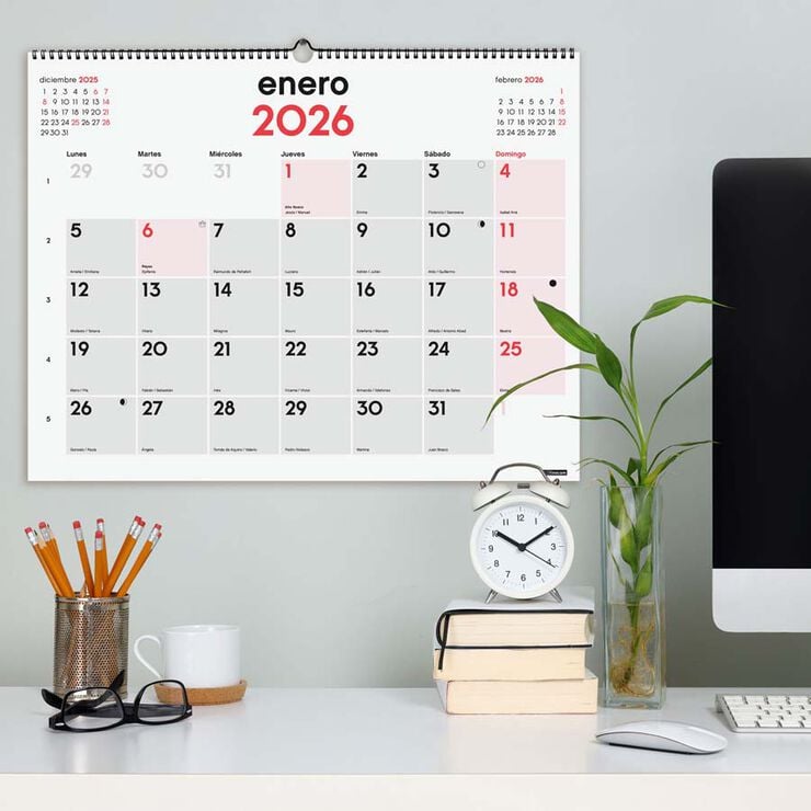 Calendario pared Finocam Mixto XL 2026 castellano