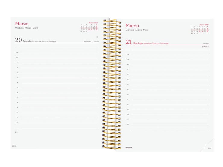 Agenda Finocam Design Collection Dia P&agrave;gina 2027 Castell&agrave; Lema