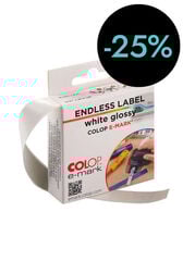 Etiqueta Colop E-Mark Go blanco brillante 14mm x 8m
