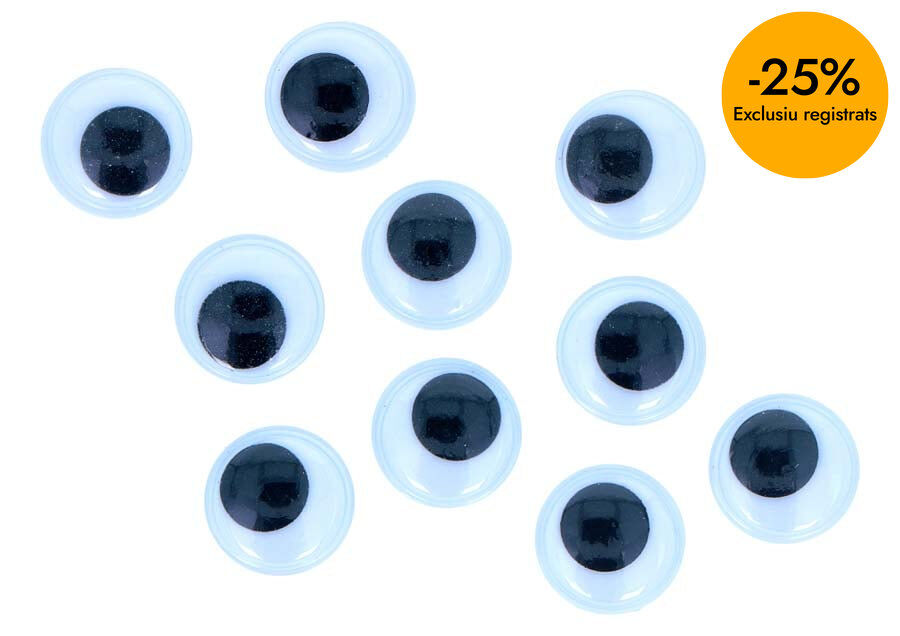 Ojos m&oacute;viles adhesivos Innspiro 15mm 48u