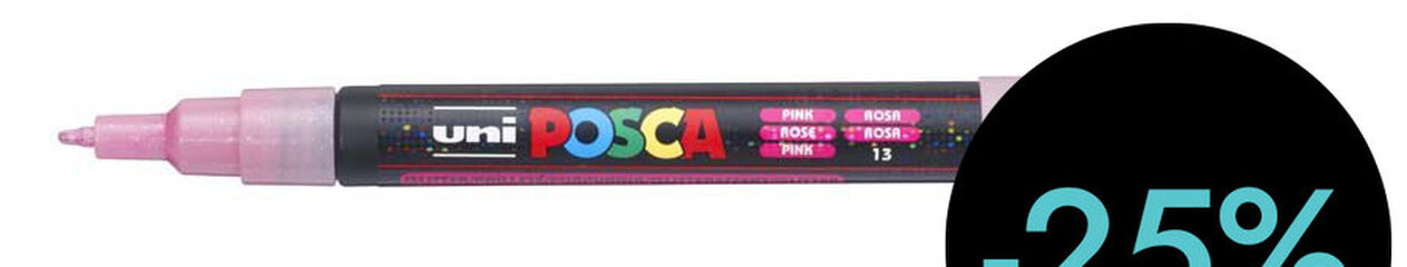 Rotulador Posca PC-3M 0,9-1,3mm rosa glitter