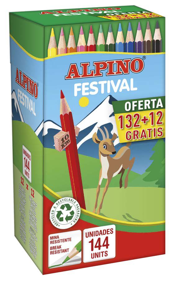 Llapis de colors Alpino Festival pack escolar 144u