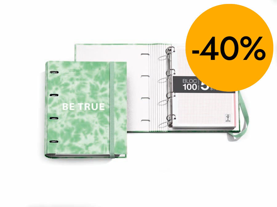 Carpebloc de 4 anelles Miquelrius Tie Dye Menta