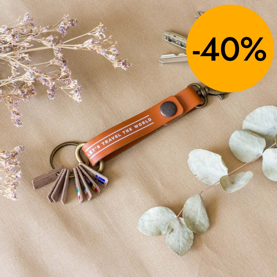 Llavero Miss Wood Vacavaliente marr&oacute;n