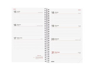 Agenda Finocam Year Setmana Vista Horitzontal 2027 Castell&agrave; Vermell