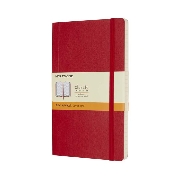 Libreta Moleskine Soft L raya rojo