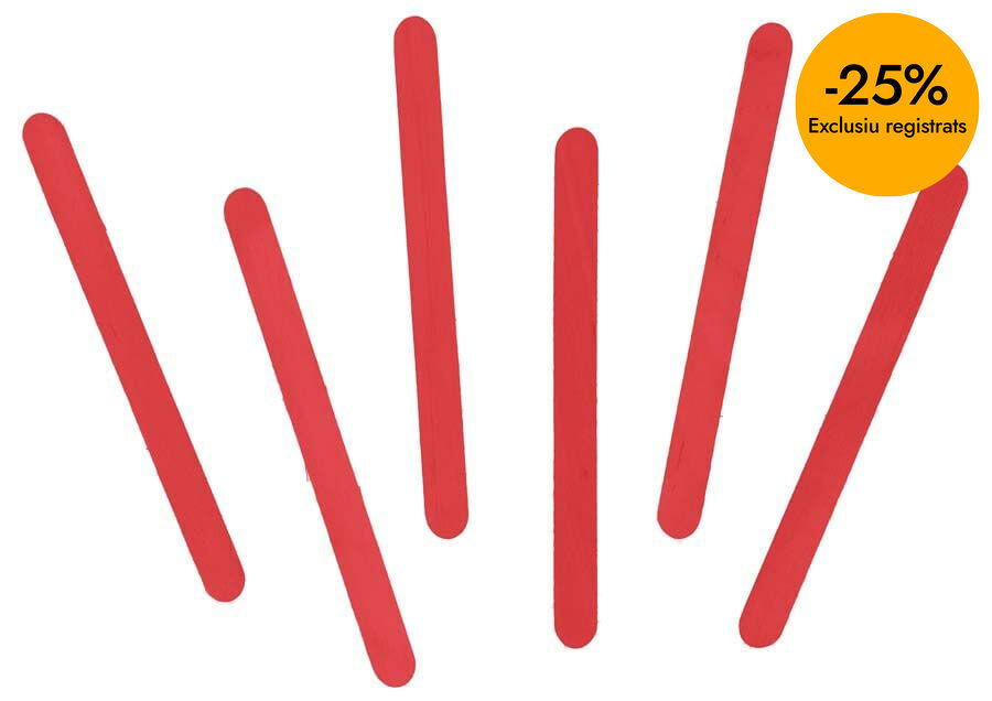 Palos de helado de madera Innspiro rojo 50u