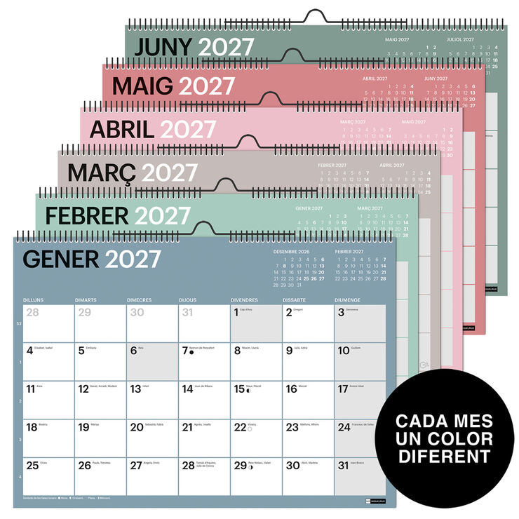 Calendario Miquelrius Pared A3 Catal&aacute;n 2027 Chromat