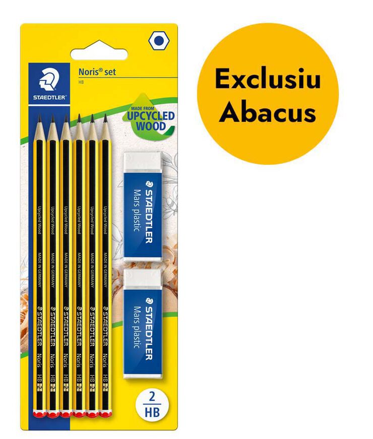 Set Staedtler 6 Lápices Noris HB + 2 gomas